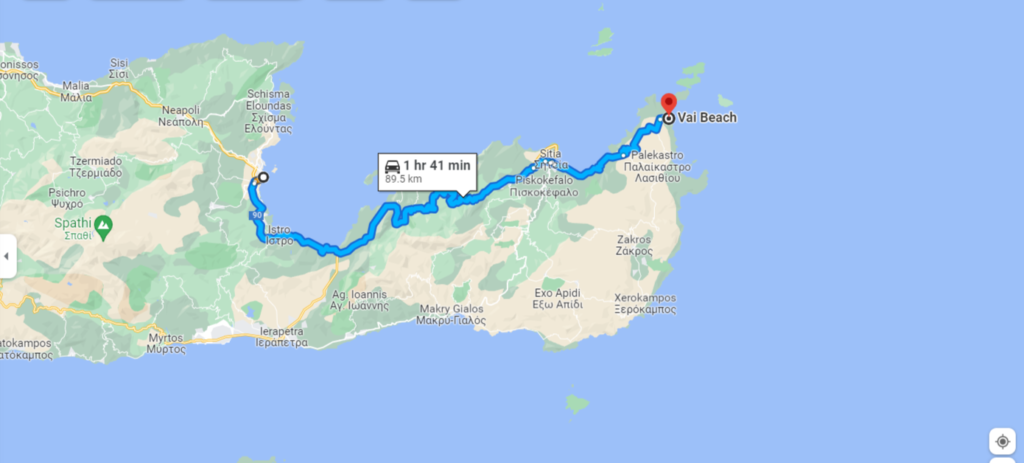 Route #4: Agios Nikolaos to Vai Beach
