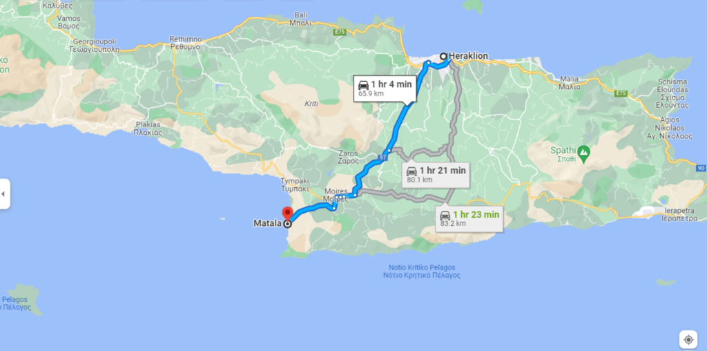 Route #2: Heraklion to Matala