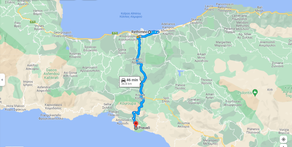 Route #1: Rethymno to Preveli Beach